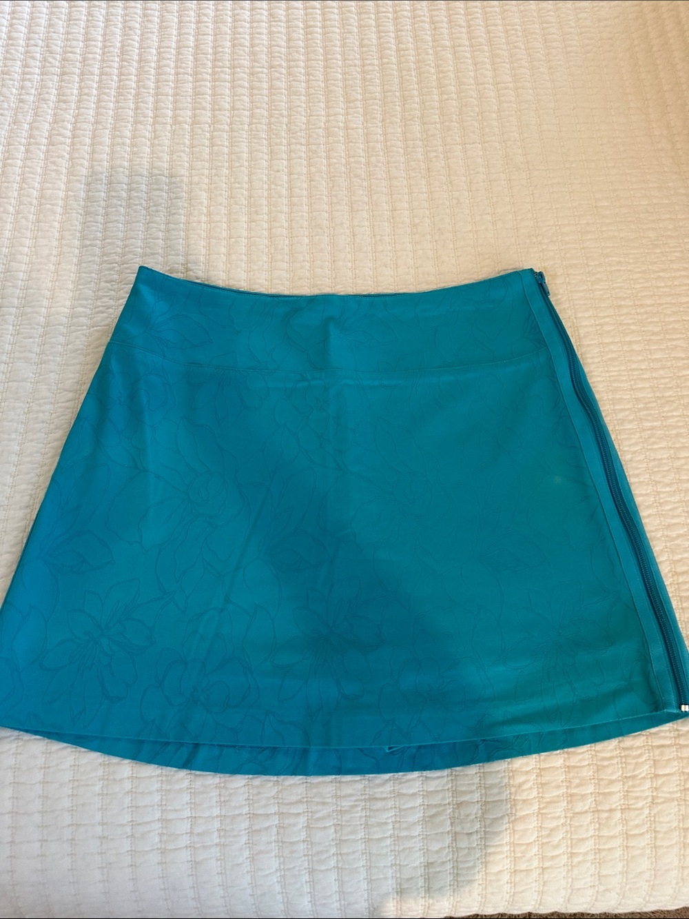 Teal Floral A-Line Women's Skort